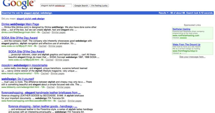 Google Search Results 2001